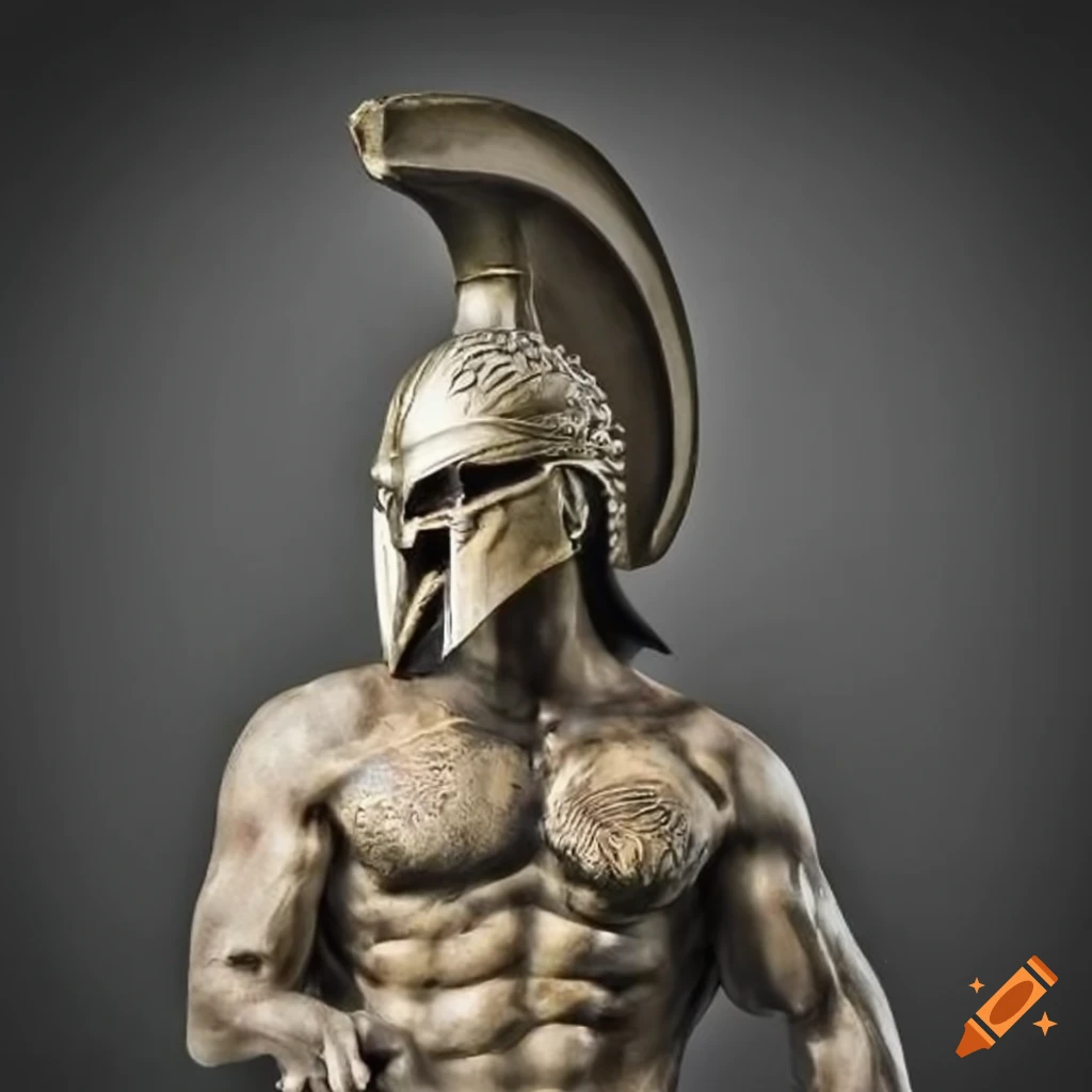 Statue of a spartan warrior on Craiyon