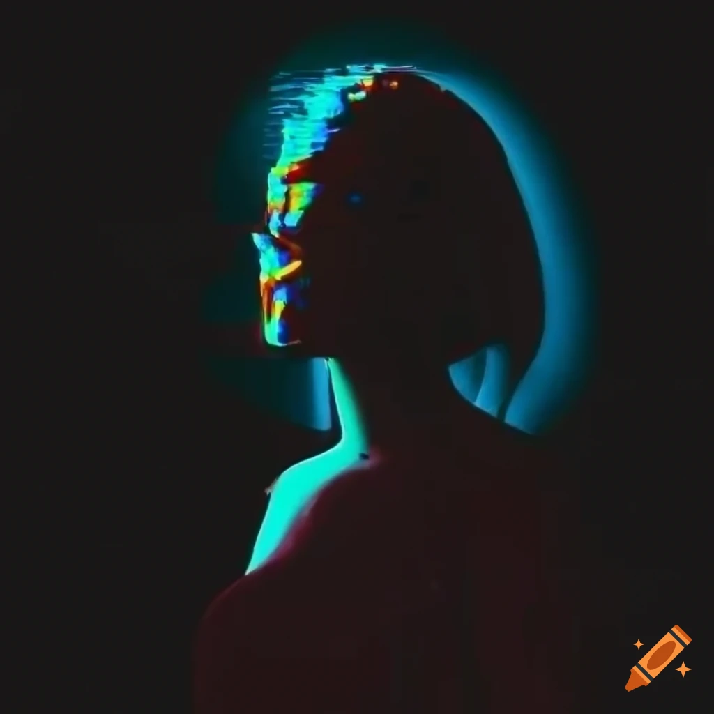 dark and glowing glitch silhouette