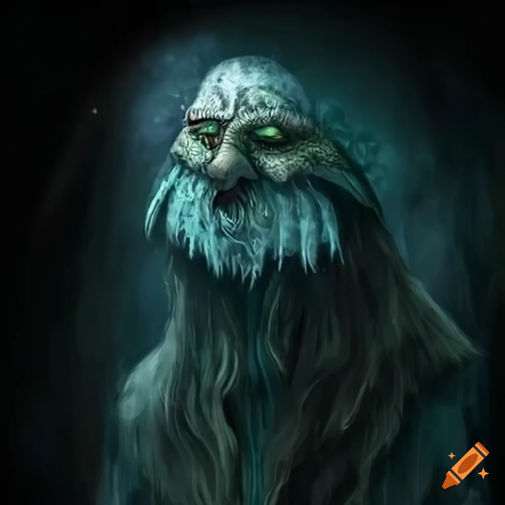 magical anthropomorphic reptile casting ice and swamp spell