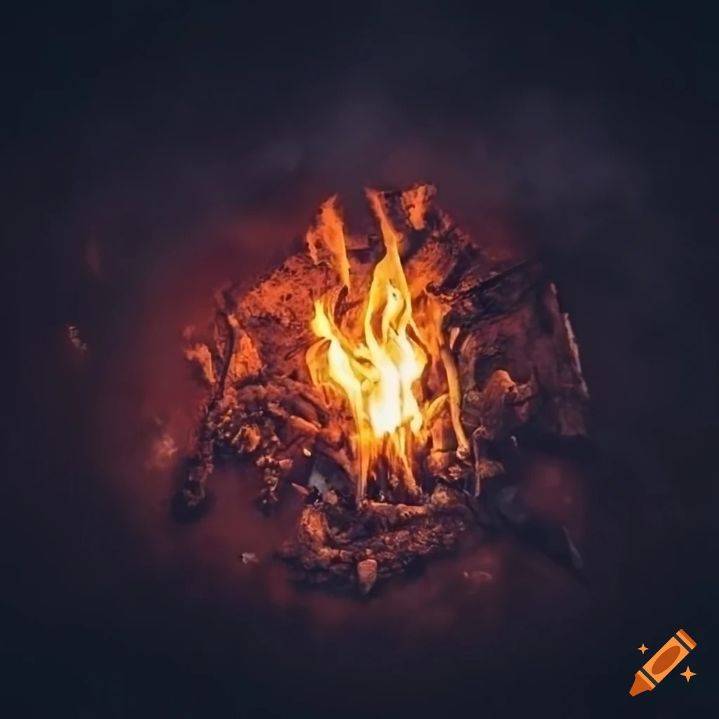 aerial view of a bonfire in an abandoned lot