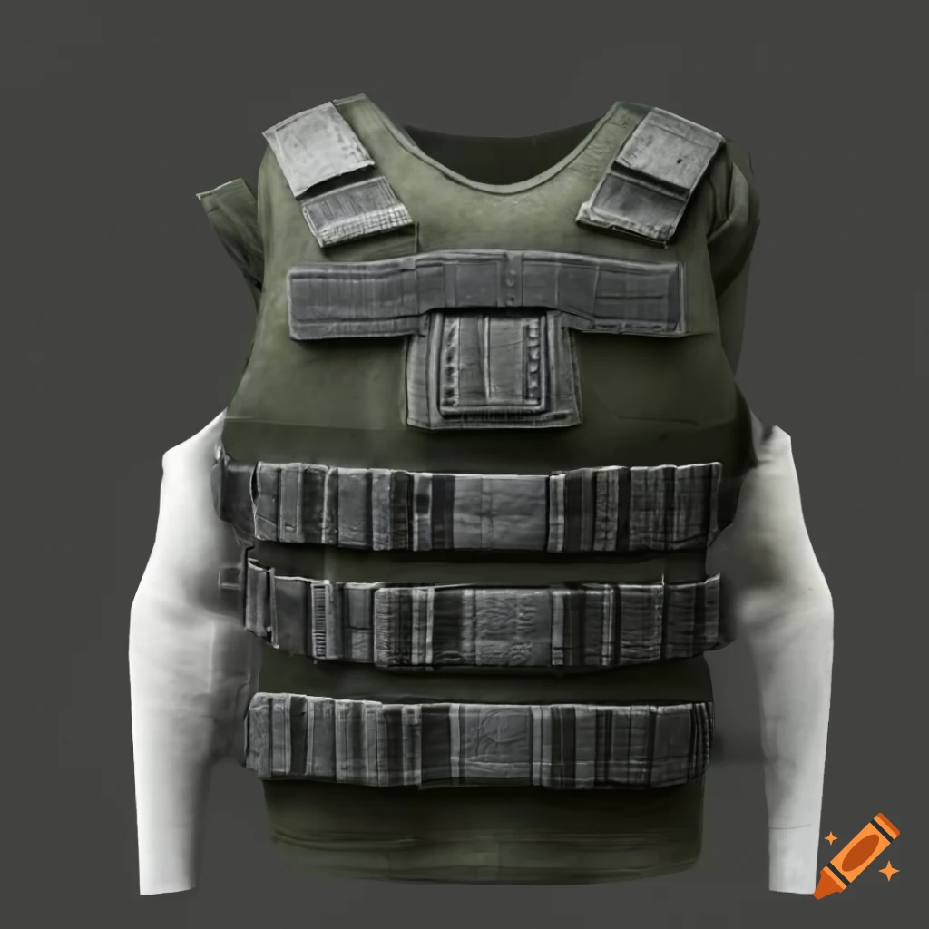 Bulletproof vest with unique design on white background