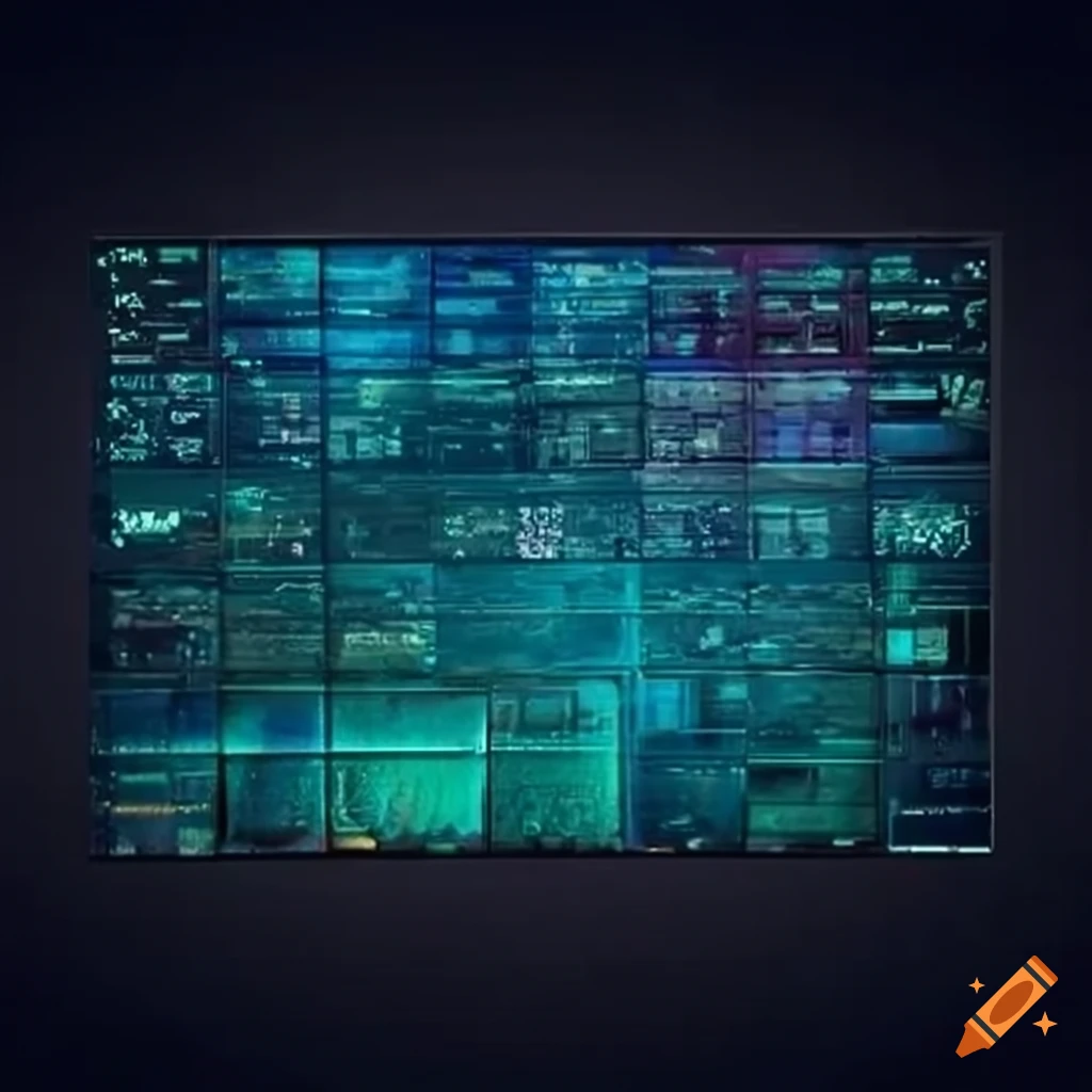 multiple screens displaying a dashboard in an office
