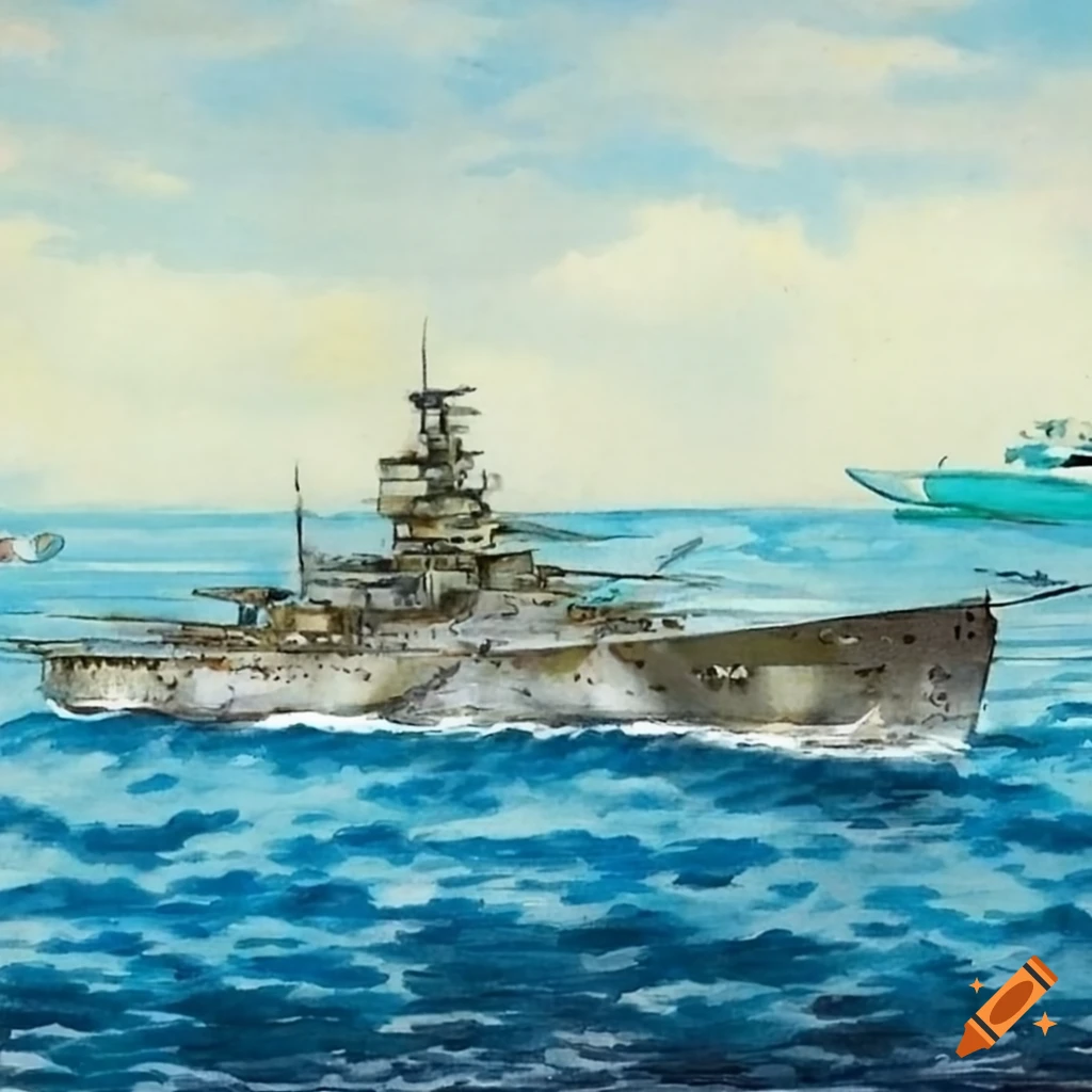 Illustration of japanese war machines during world war ii