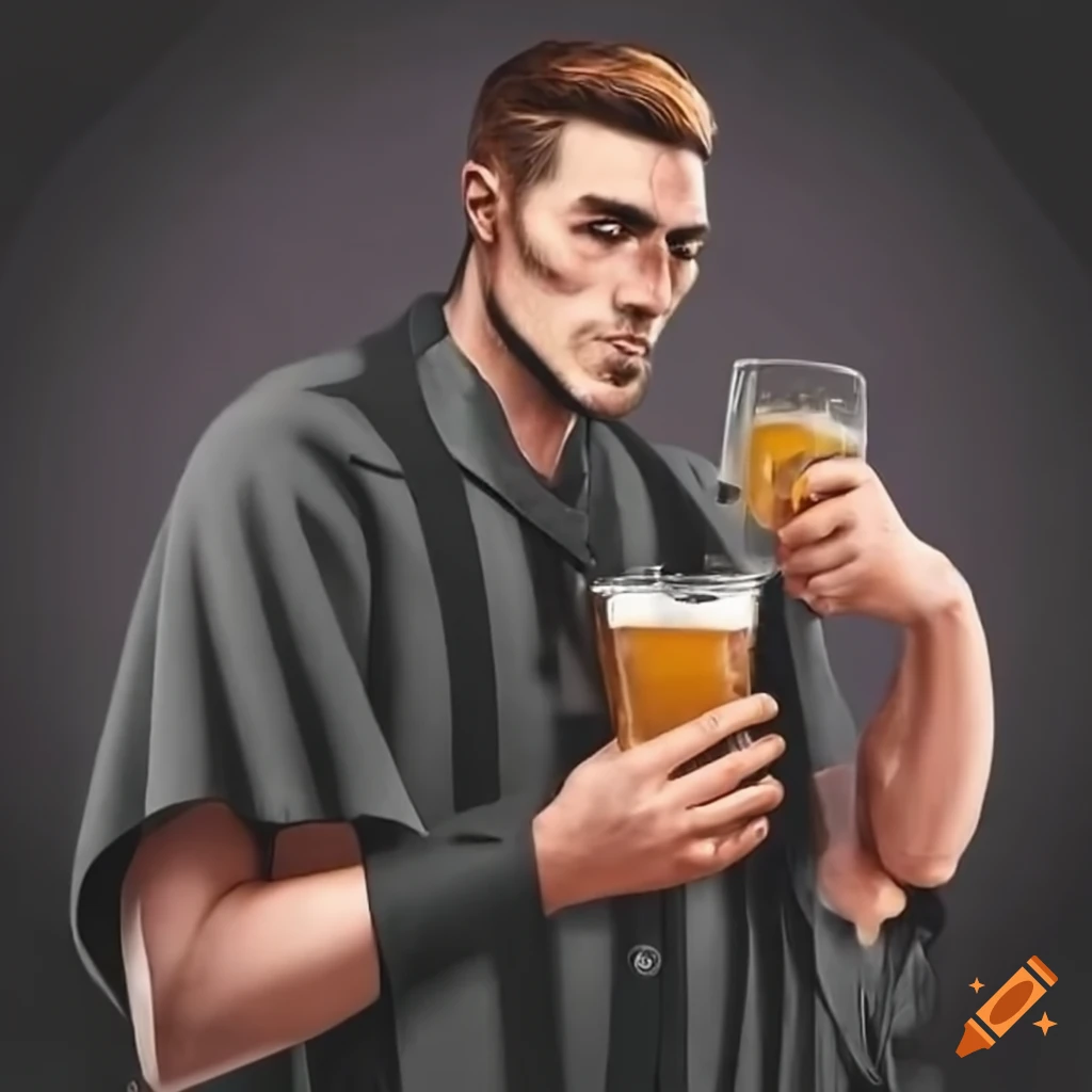 bartender serving root beer with style