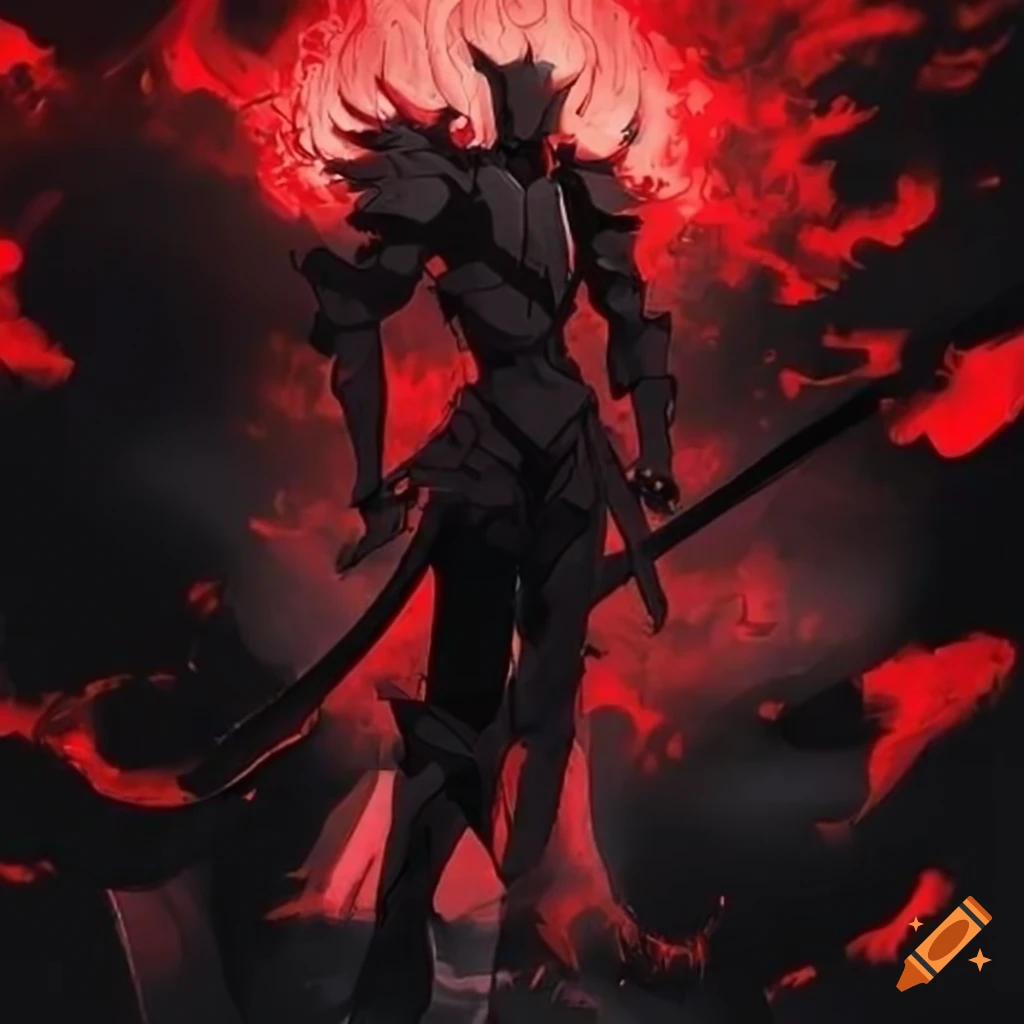dark artwork of a knight in black armor