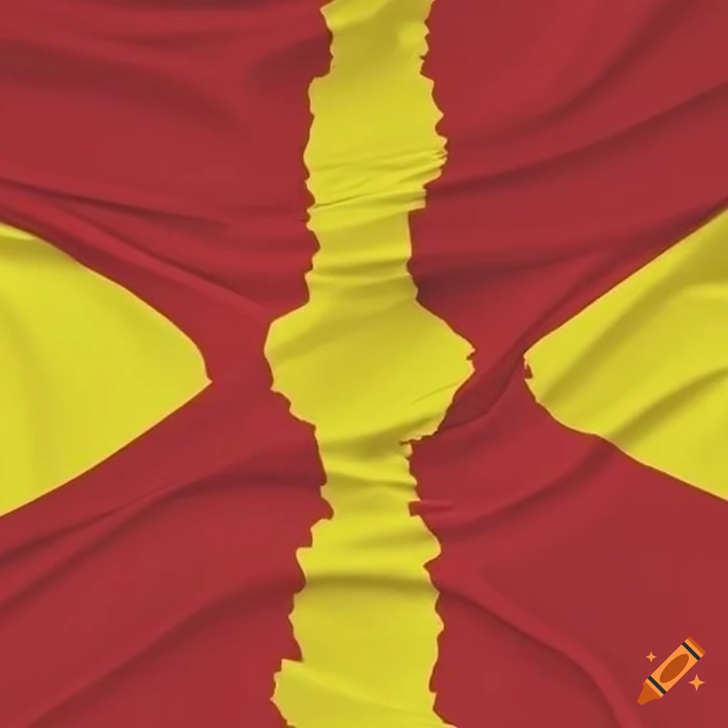 Red and yellow war flag