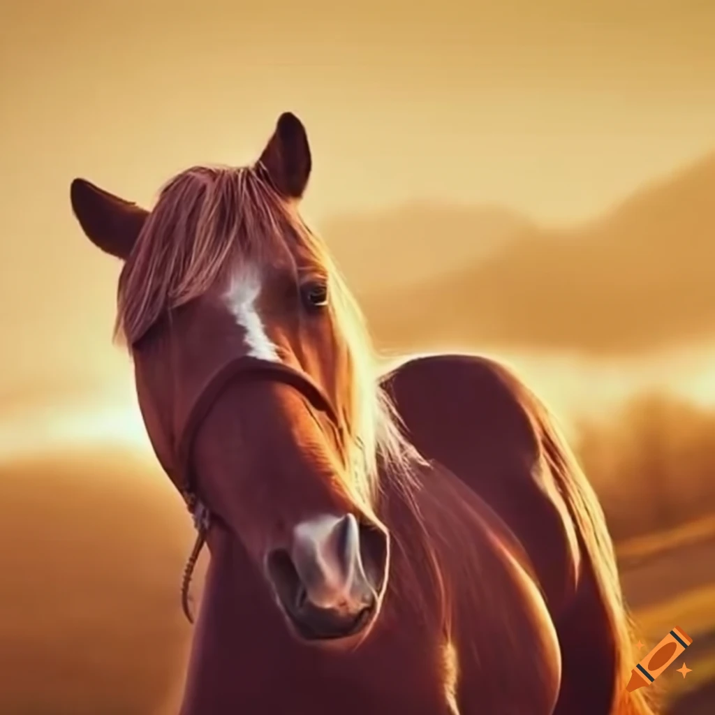 Horses with long hair on Craiyon