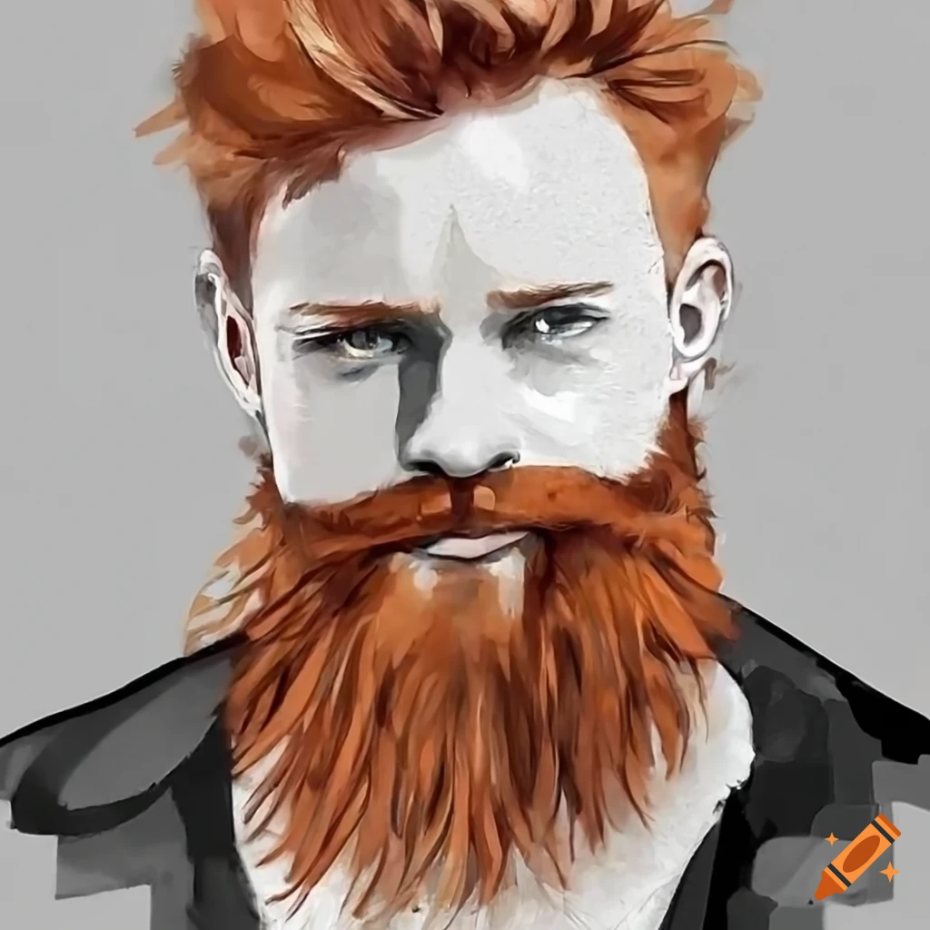 portrait of a male ginger beard artist