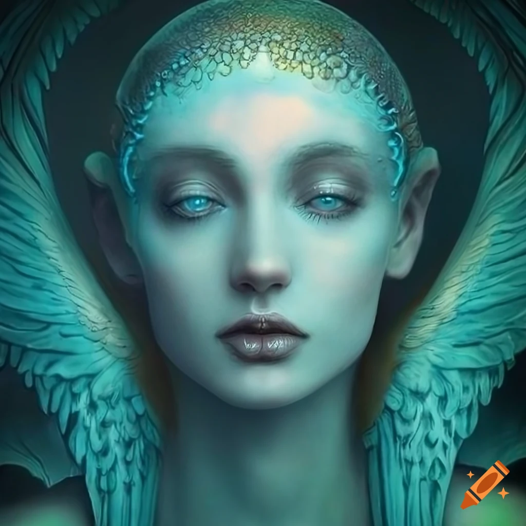 Ethereal Angel With Wings In A Detailed Portrait On Craiyon