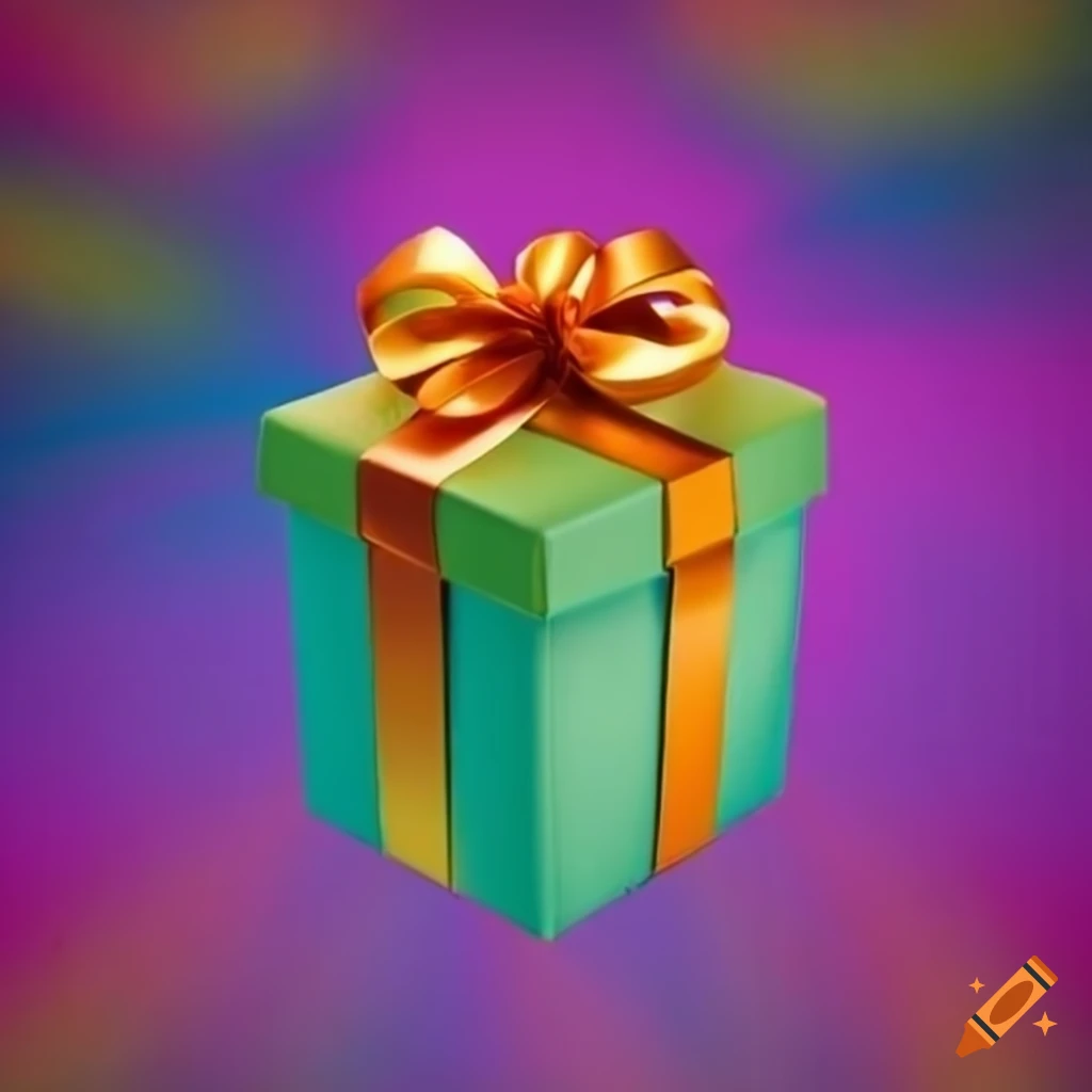 colorful gift on a vibrant background