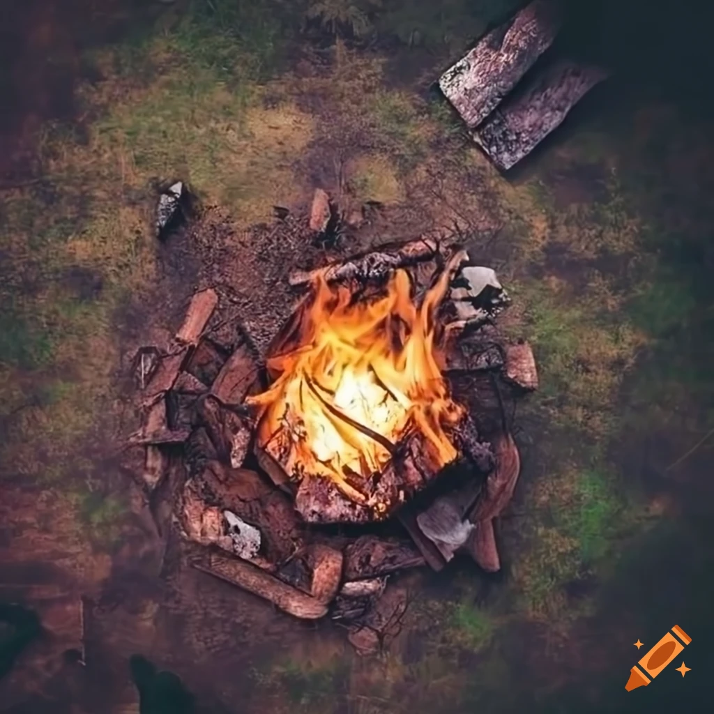 aerial-view-of-a-bonfire-in-an-abandoned-park-on-craiyon