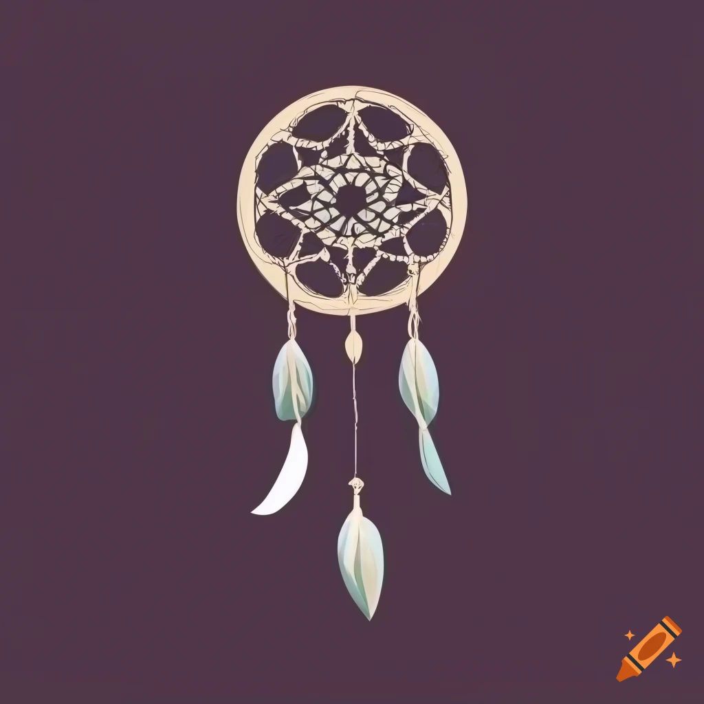 minimalist vector art of a dreamcatcher