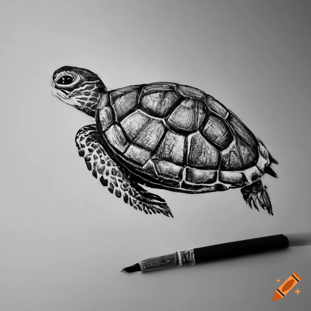 Stylized Turtle Tattoo Simple Hand Drown Stock Vector (Royalty Free)  2030544050 | Shutterstock
