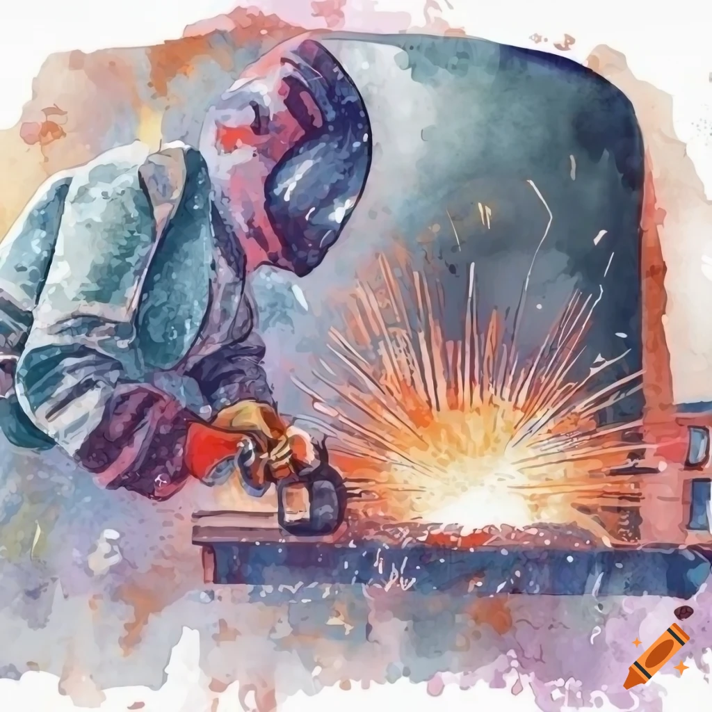 hand drawn watercolor illustration of welding leads