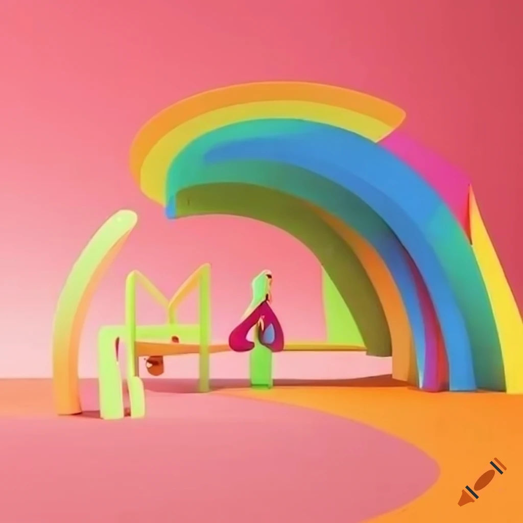 surrealist and colorful playground