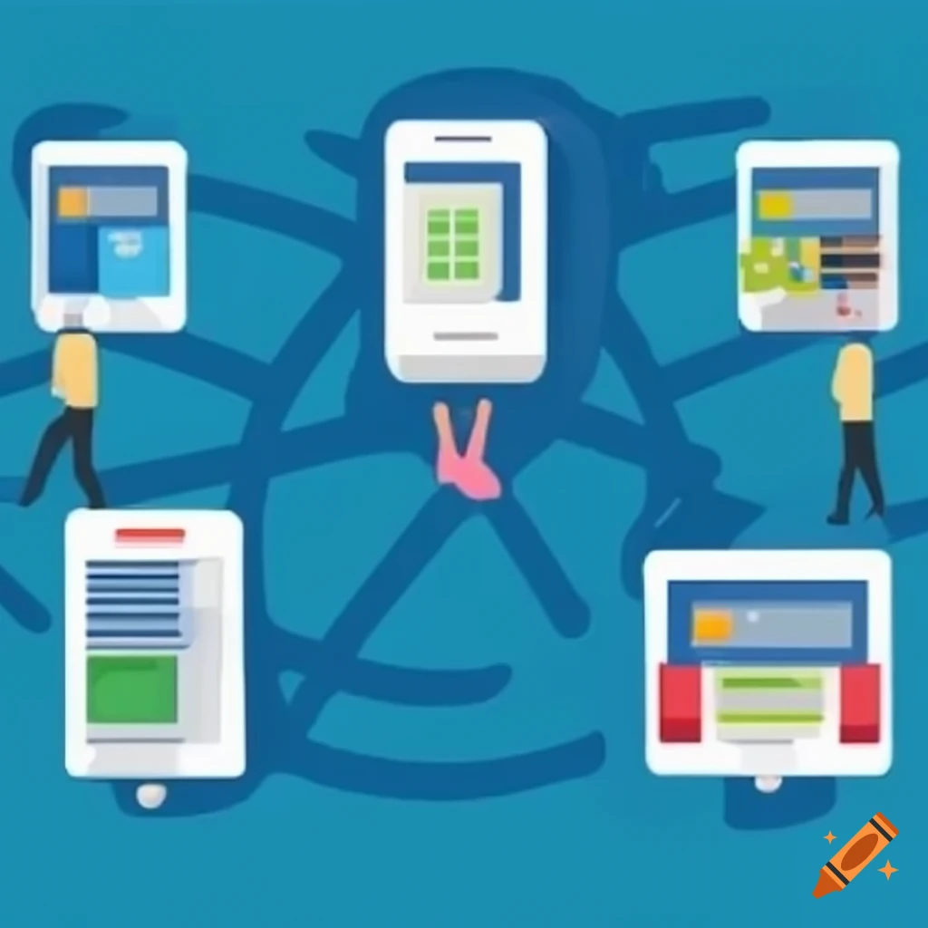 Illustration of peertopeer transactions on Craiyon