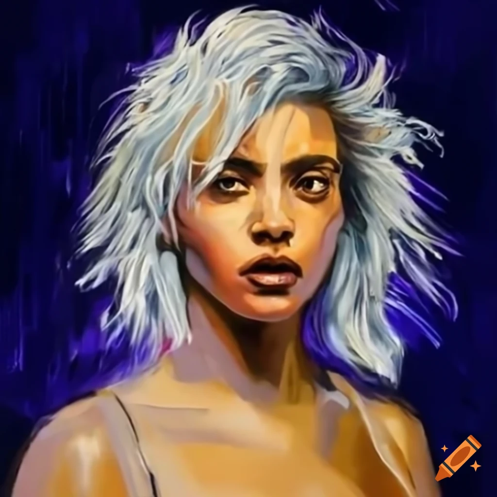 Nathalie Emmanuel in cyberpunk attire