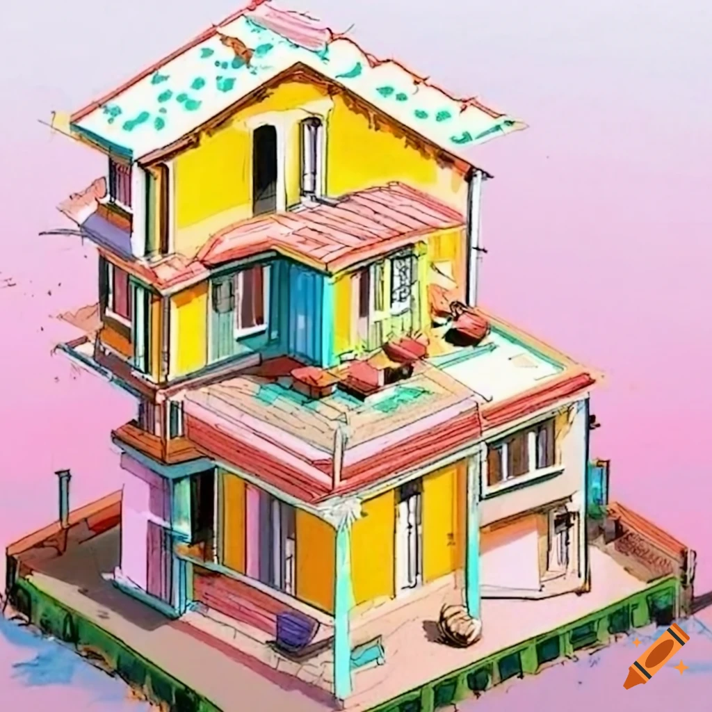 Steezy Action Architecture Poster In Lsd Cuckoo Clock Style By Norman 