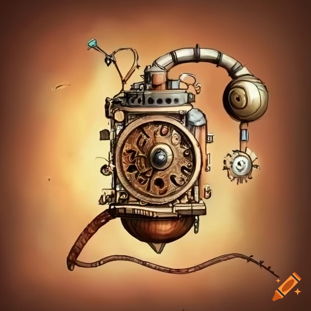 Steampunk gadget illustration