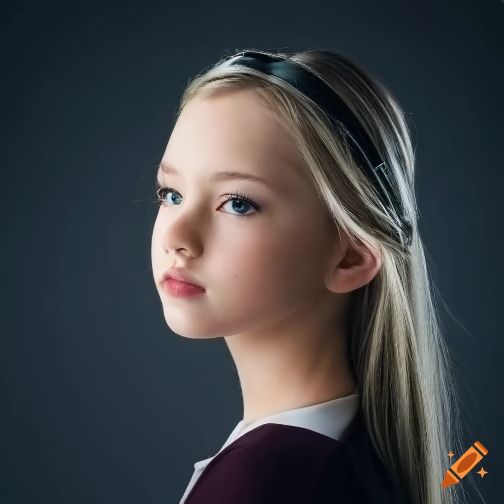 stunning ultra-realistic portrait of a cute blonde teenager