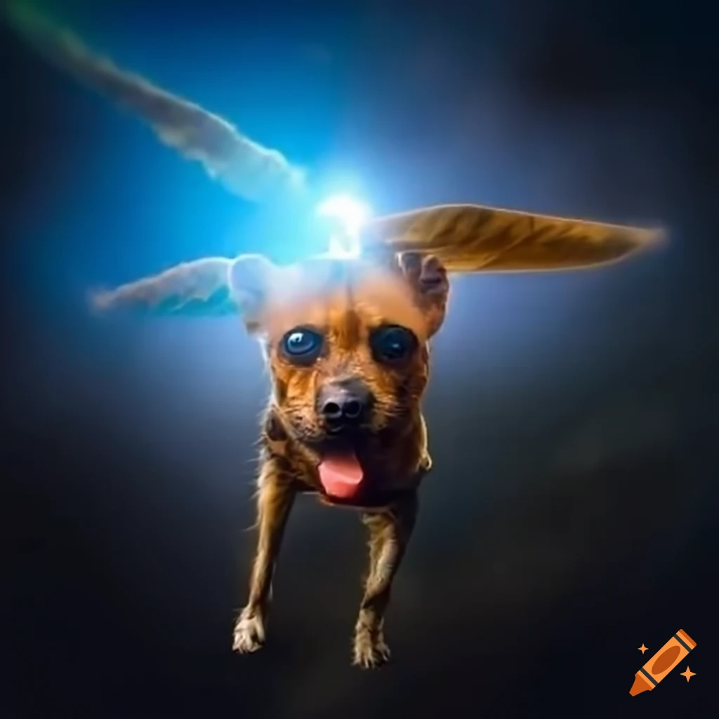 Iron dog in flight on Craiyon