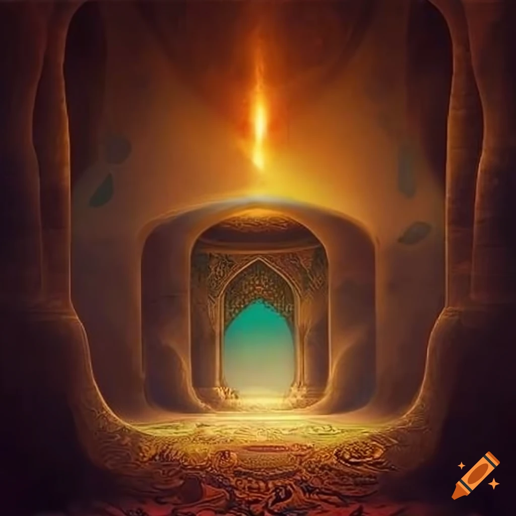 Serene background with arabic text on Craiyon