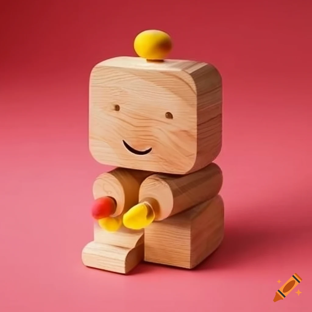 Children playing with wooden toys on Craiyon