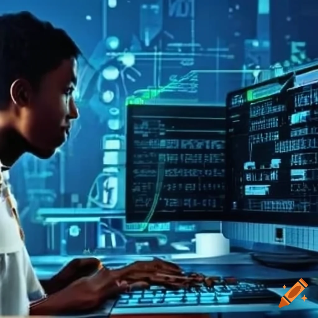 Image of a computer coding environment on Craiyon