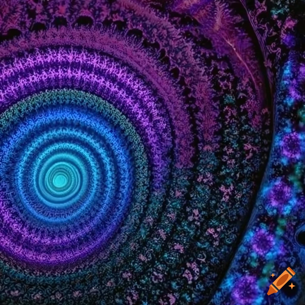 highly detailed shimmering fractal patterns