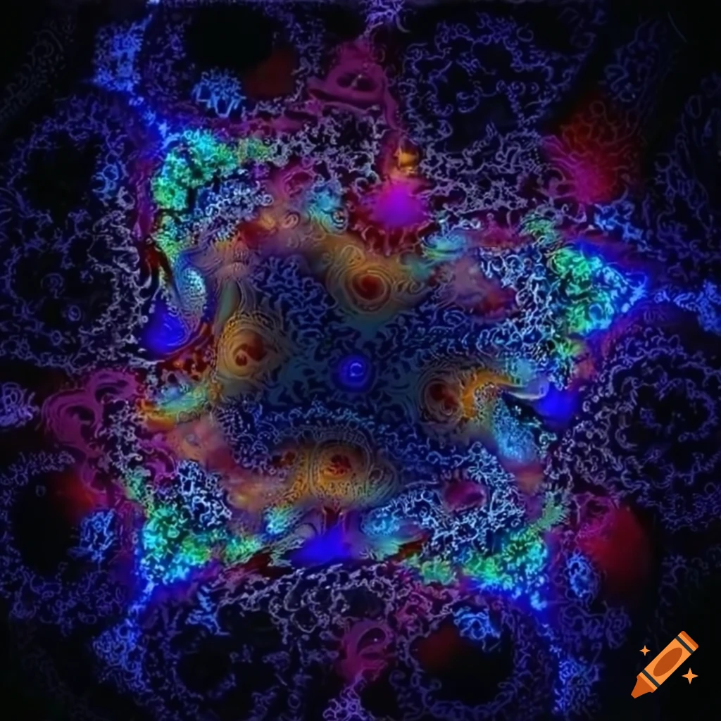 highly detailed shimmering fractal patterns