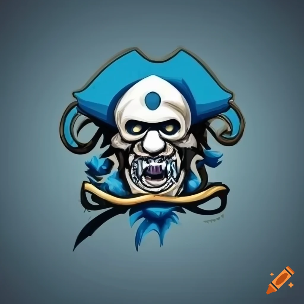 Blue pirate beast logo on Craiyon