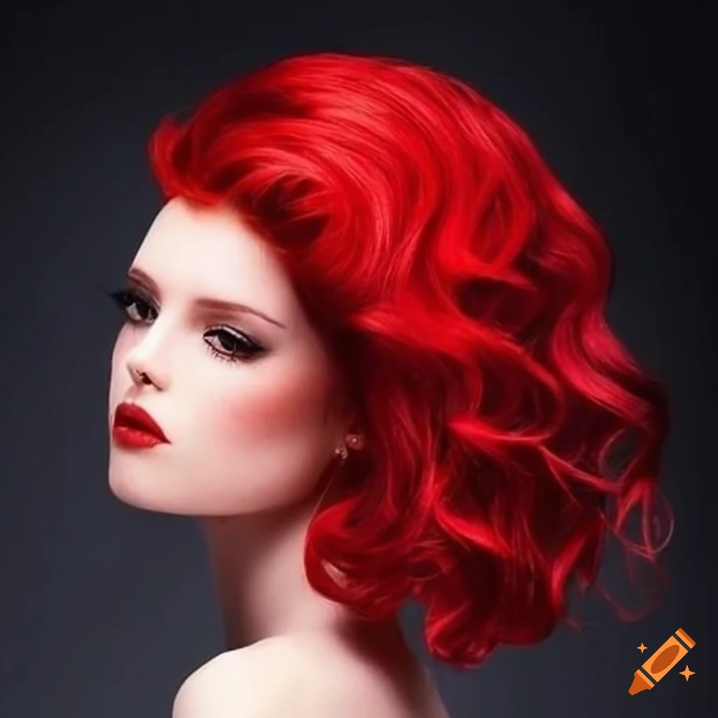 Red heart-shaped hairstyle
