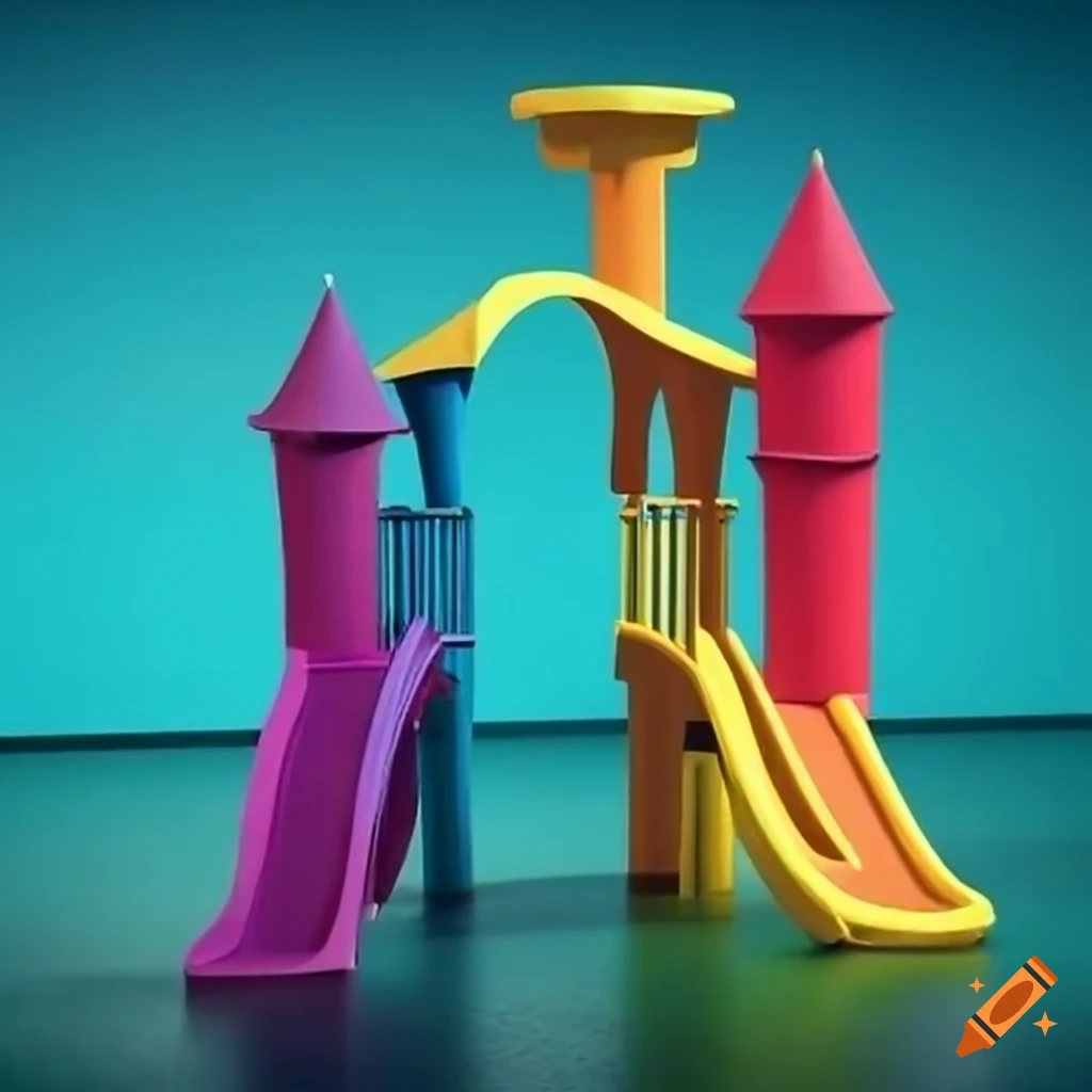 Playground With Vibrant And Surreal Structures Playground with vibrant and surreal structures