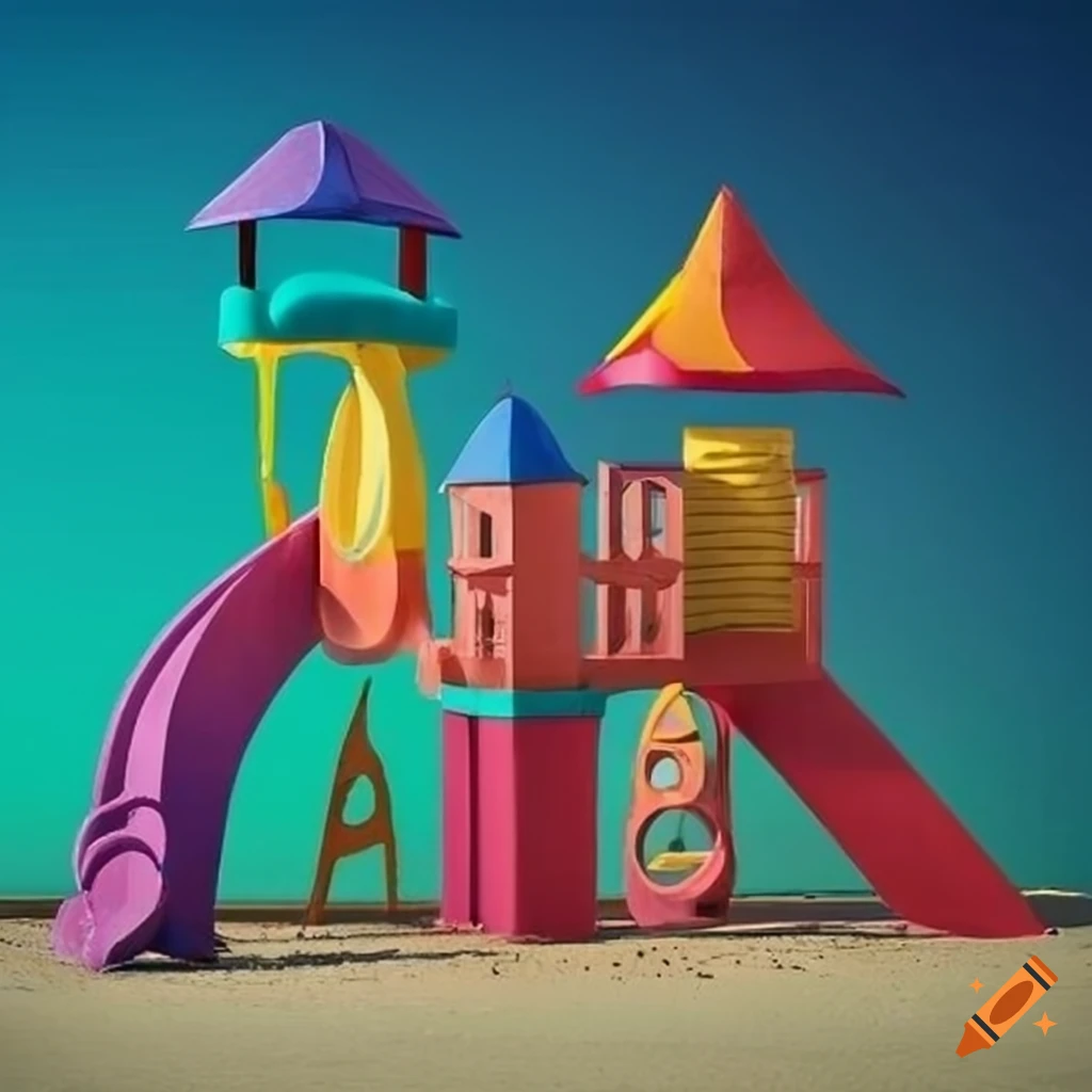 Colorful surreal playground on Craiyon