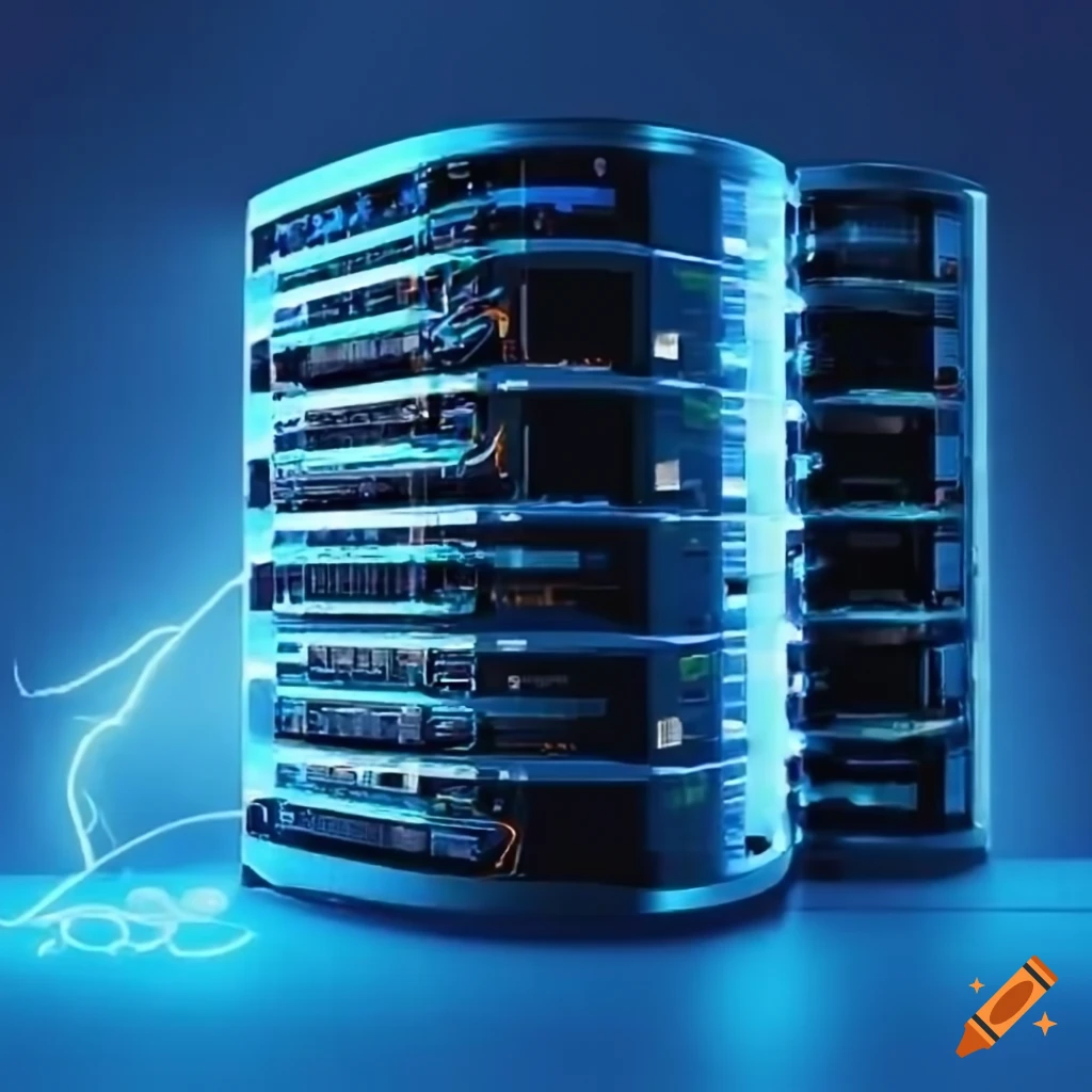 Technical server management illustration on Craiyon