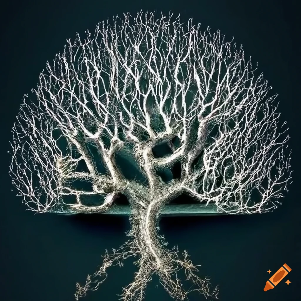 image of a tree with glowing and complex branches