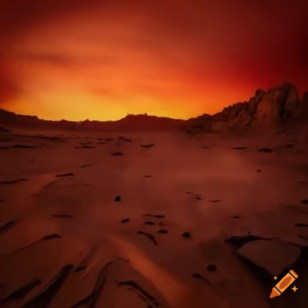 scenic view of a fiery wasteland