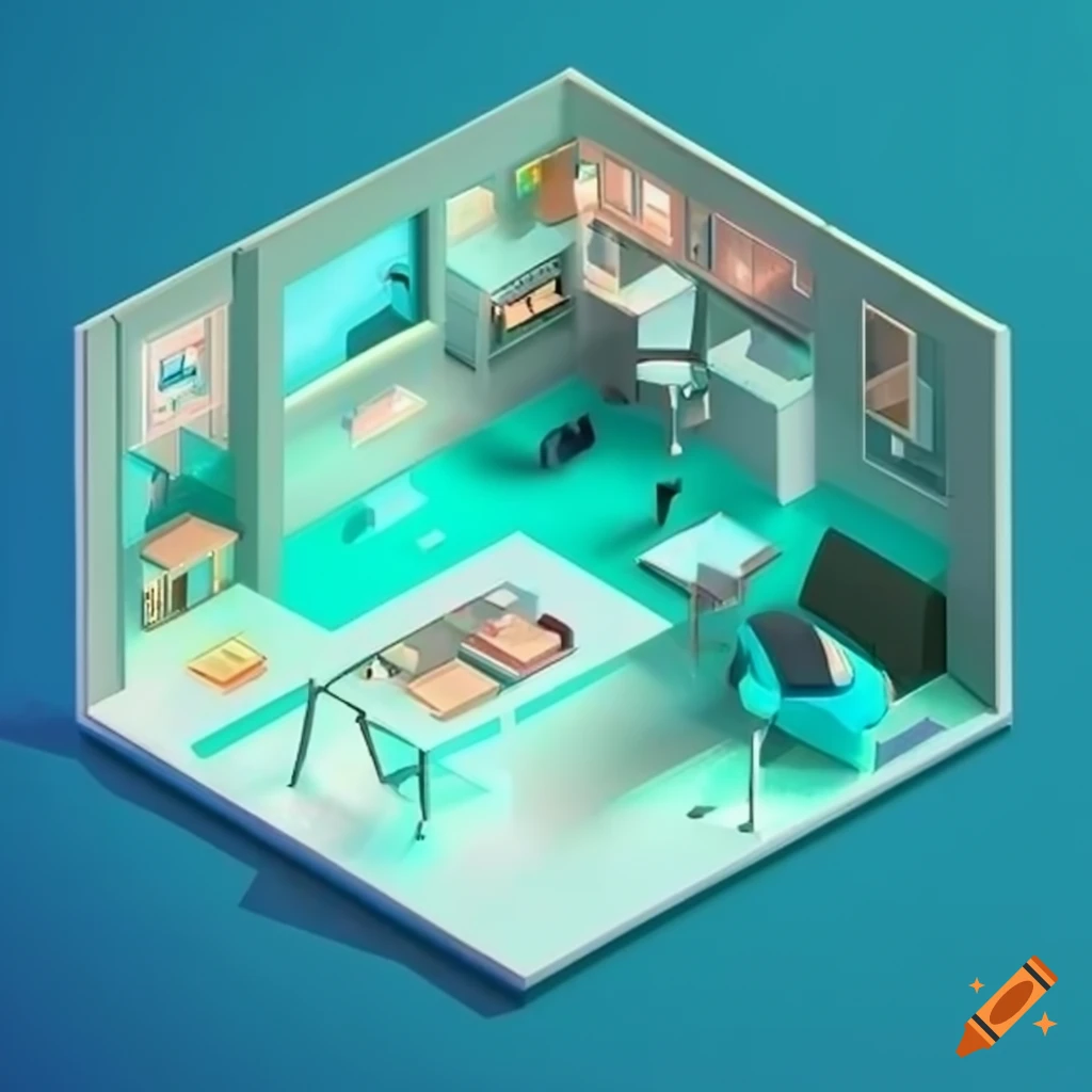 Isometric workplace gaming map