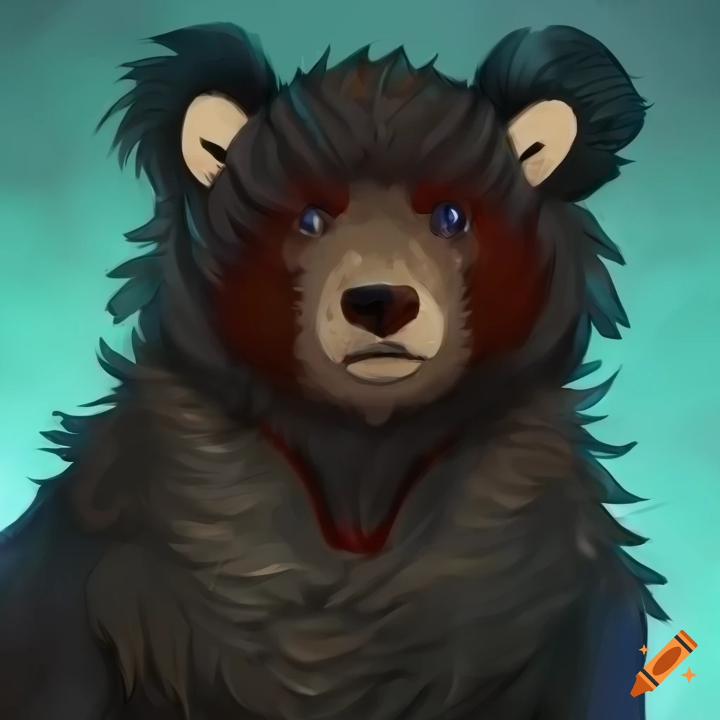 Illustration of a bear fursona on Craiyon