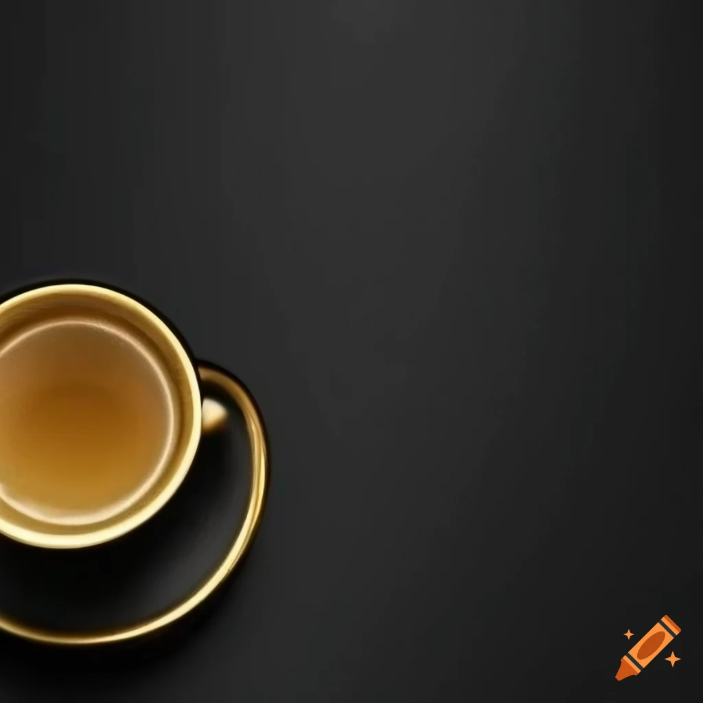 High-resolution black and gold coffee cup background