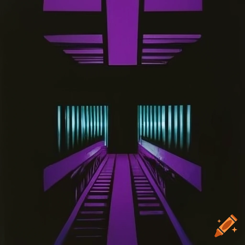1983 electronic music album cover with brutalist architecture