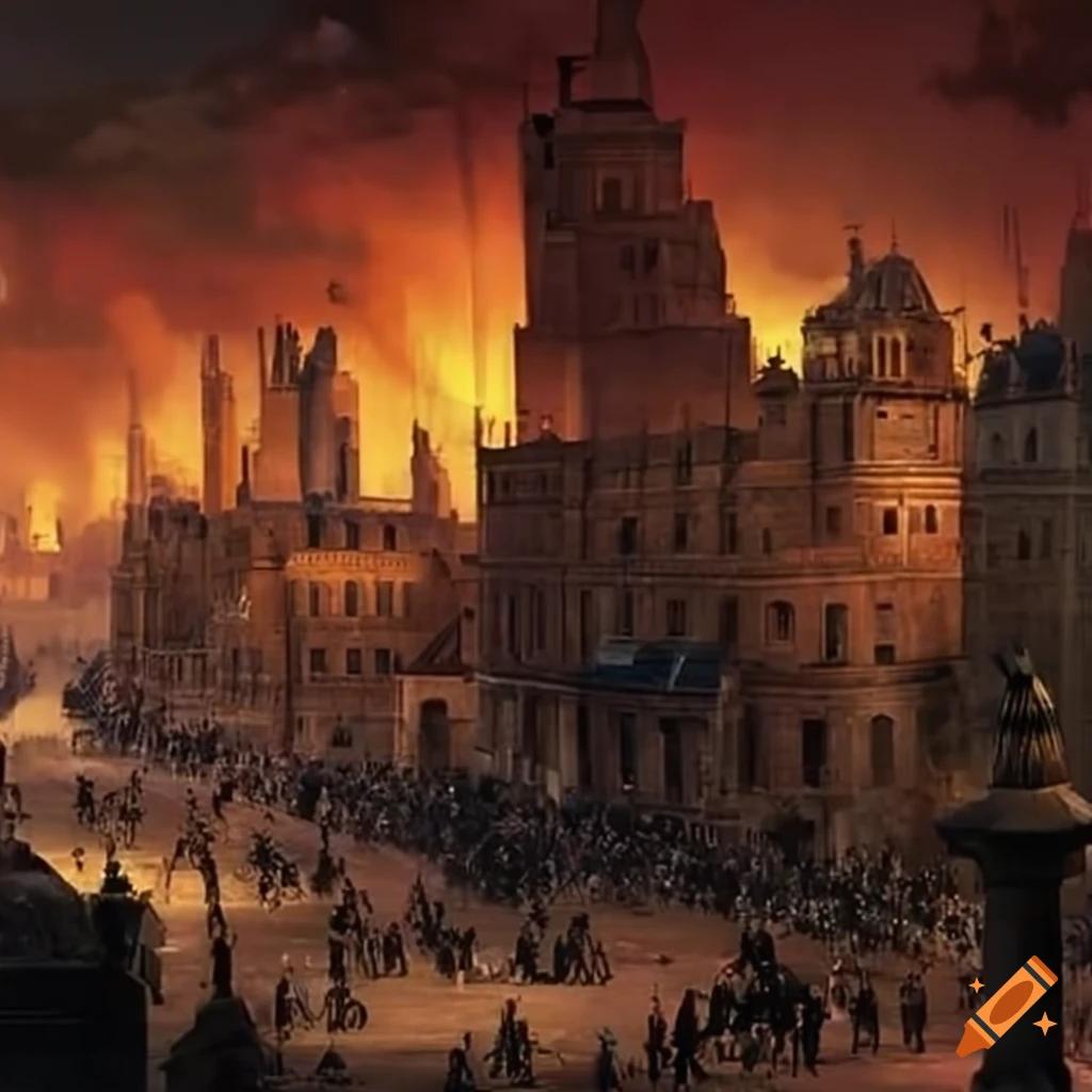Illustration of a city battle