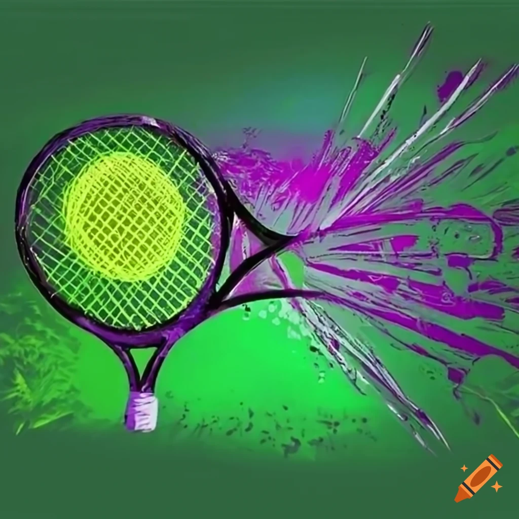 green and purple tennis logo design