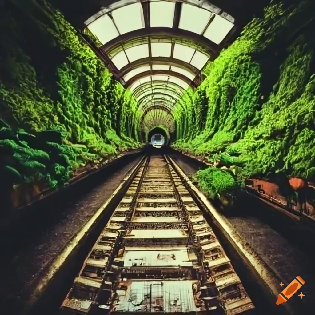 subway station with greenery