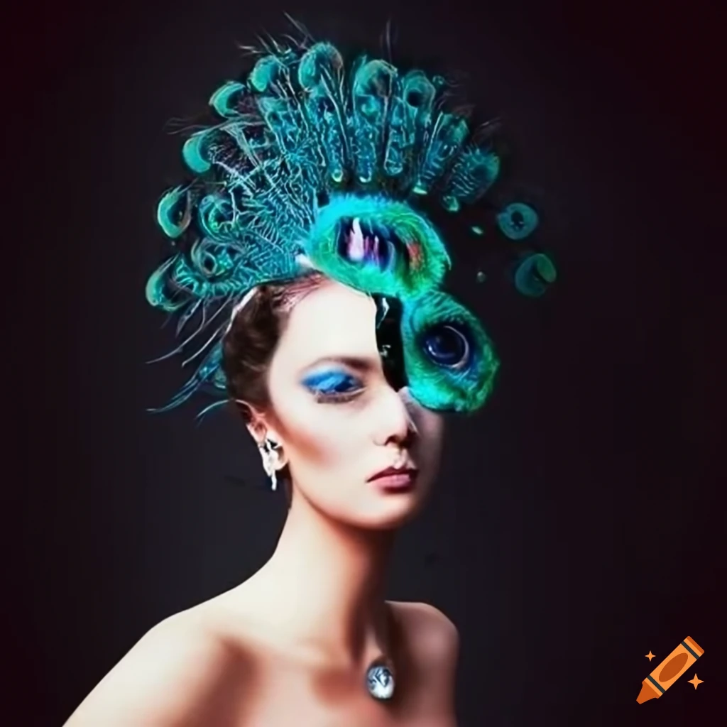 image of a majestic peacock queen
