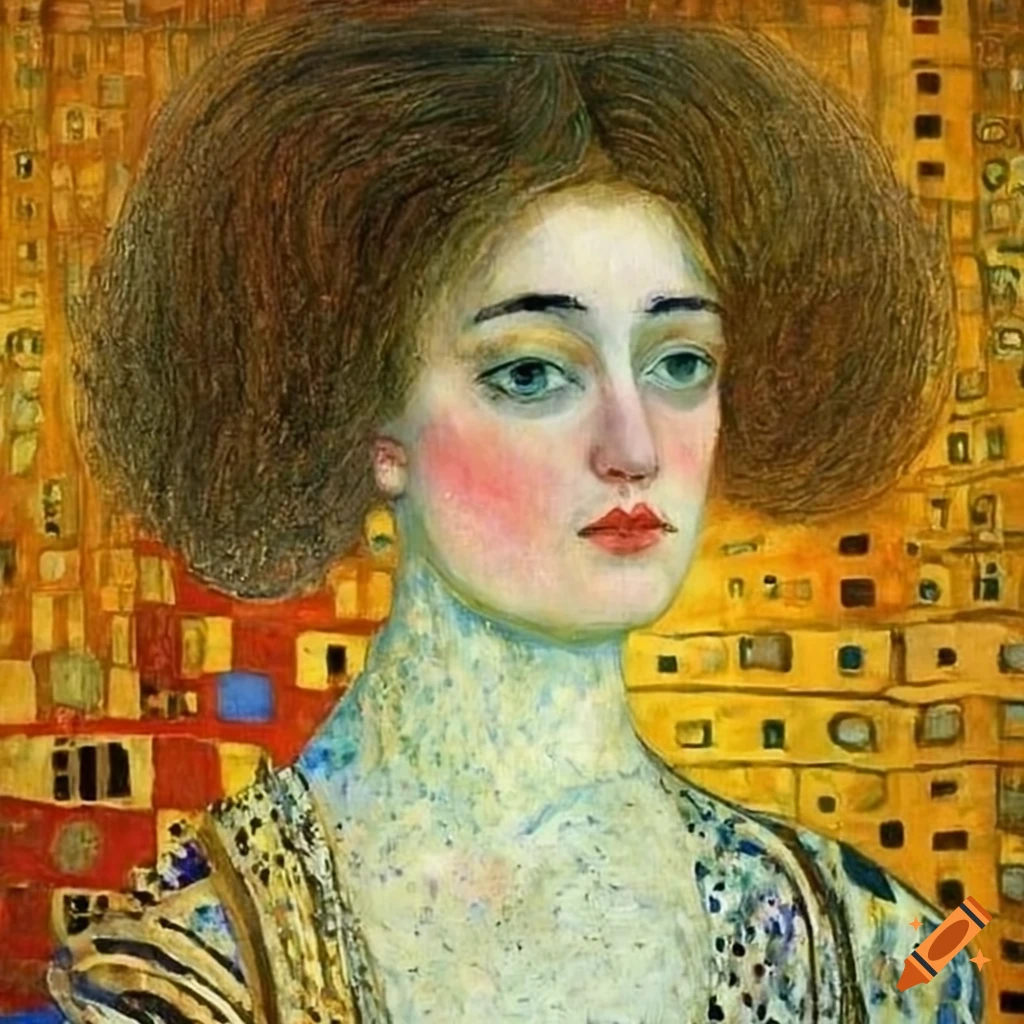 Portrait of a woman in the style of gustav klimt