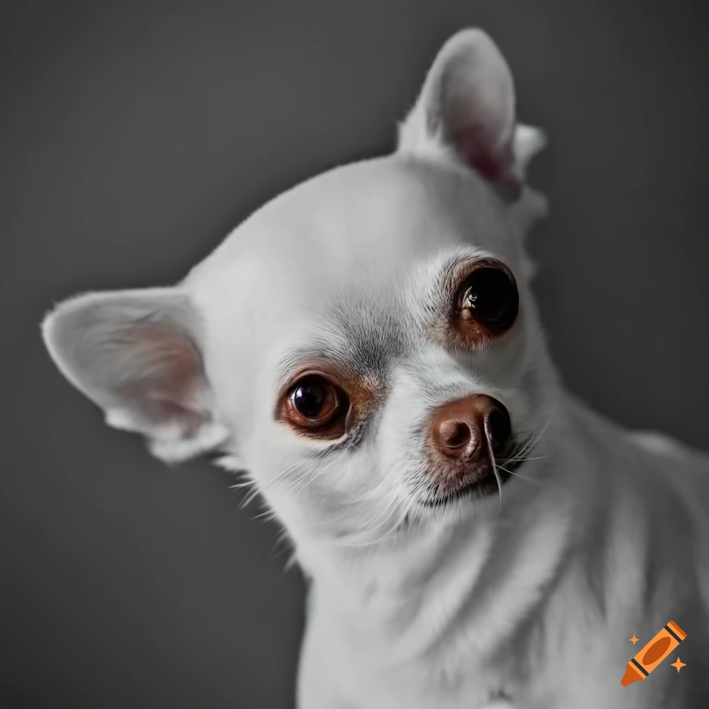 portrait of a white Chihuahua