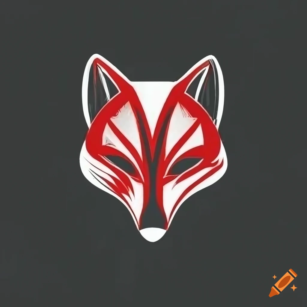 Japanese fox mask logo design