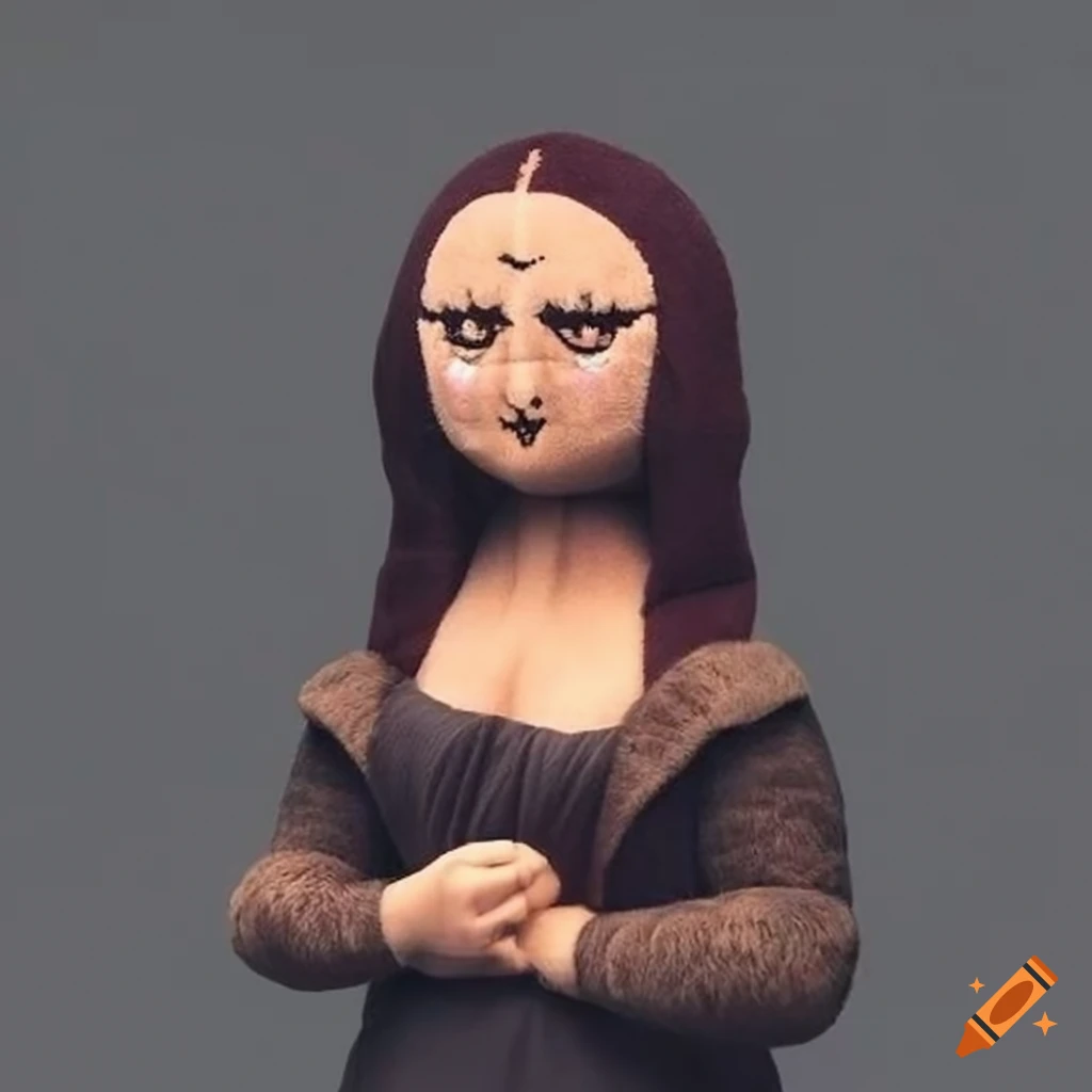 adorable plushie inspired by Leonardo Da Vinci's Mona Lisa