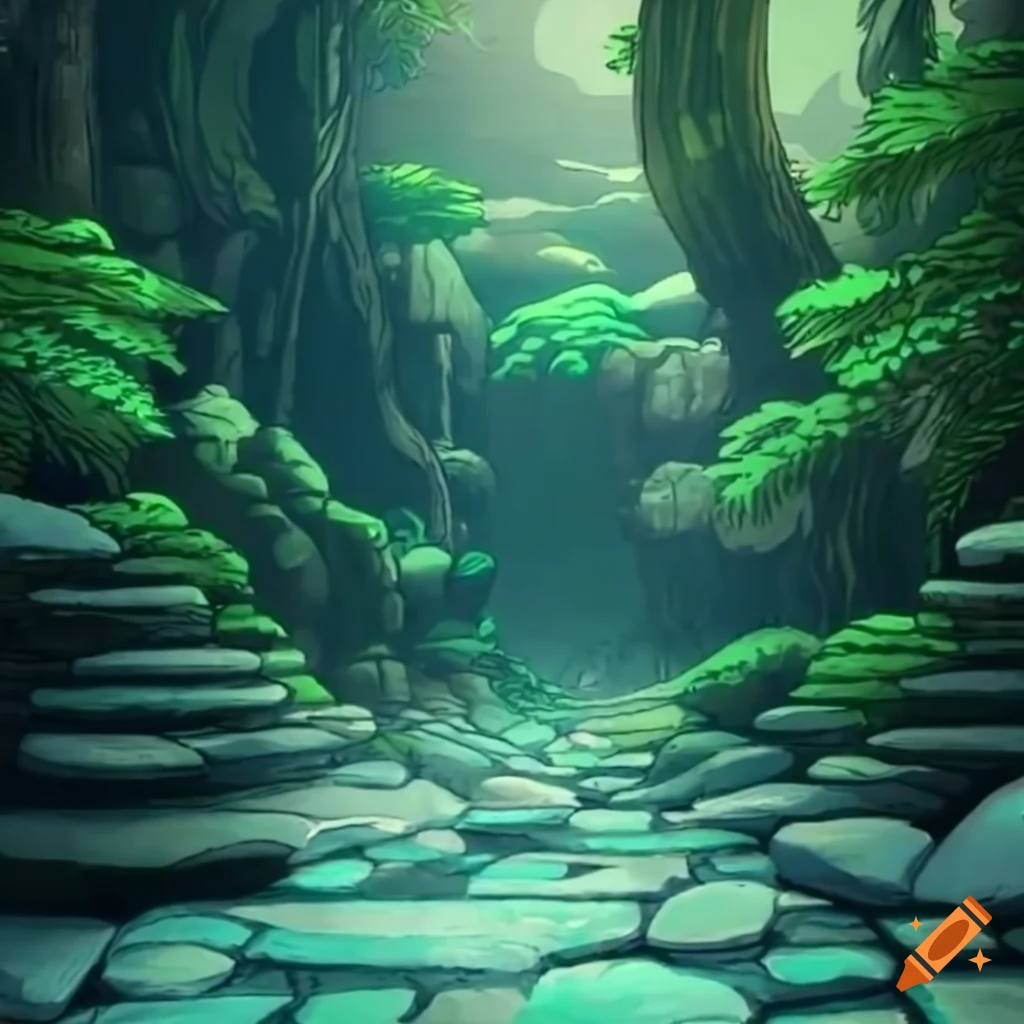 texture of a stone floor in the jungle